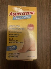 Aspercreme Odor Free Lidocaine Foot Pain Relief Creme 4 oz. Safe for Diabetic