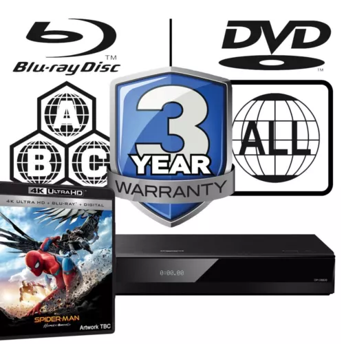 Panasonic Blu-ray Player DP-UB820 All Zone MultiRegion 4K Spiderman Homecoming