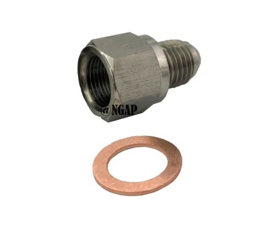 #ad Custom metric fitting for Subaru STI stock oil feed line source 12mm flare 4AN $12.34