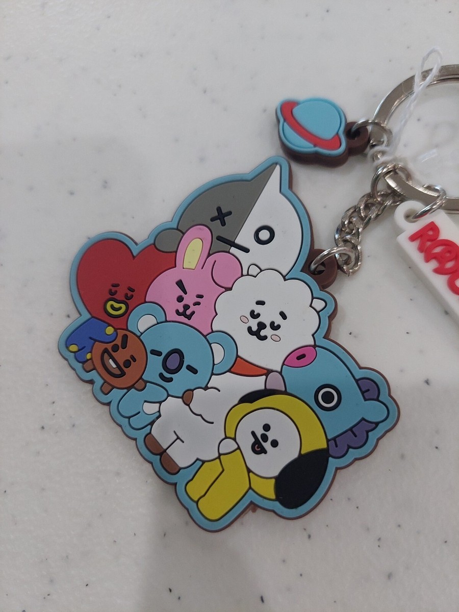 BT21 BTS Round 1 Arcade Blue Keychain Rubber Strap Key Chain