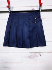 French Toast Womens Skort Size 16.5 Navy Blue Pleated Two Tab w/Shorts