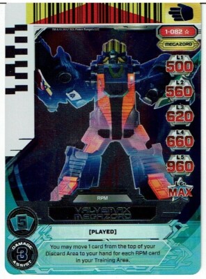 POWER RANGERS RISE OF HEROES SUPER RARE HOLOFOIL KARTE 1-082 VALVEMAX MEGAZORD ex