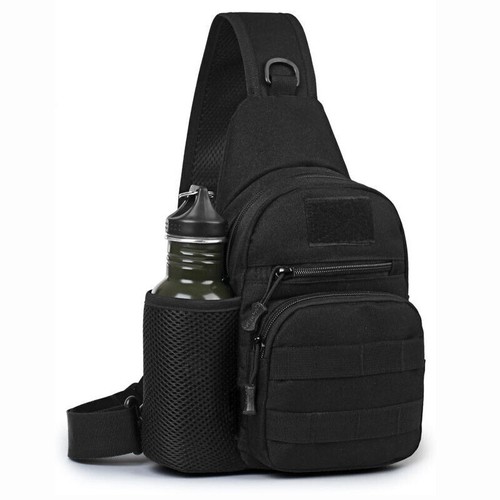 Tactical Sling Crossbody Backpack with Water Bottle Holder Shoulder Chest Bag - Picture 10 of 14
