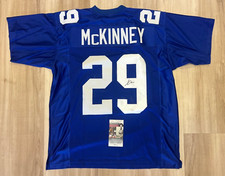 XAVIER MCKINNEY #29 NEW YORK GIANTS SIGNED AUTOGRAPHED CUSTOM JERSEY JSA COA