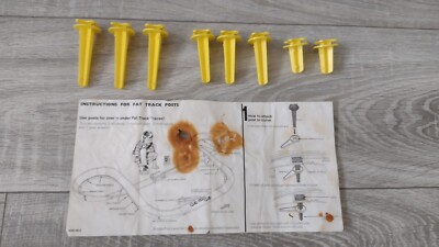Mattel Hot Wheels Sizzlers Fat Track Posts Set & Anleitung 1970 Vintage 