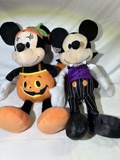 Disney Store Mickey And Minnie Mouse In Halloween Costume Plush Stuffed Toy 18  