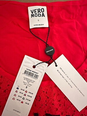 Shirt top Vera Moda rot neu Gr. S modern jung Damen freizeit Sommer feel leicht