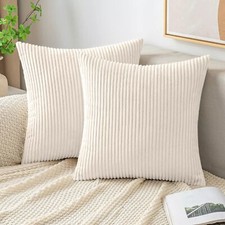 Velvet Cushions Filled Pack of 2 Large Decorative Sofa Throw Cushion with Covers