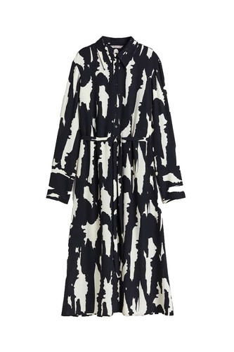 h&m snake print shirt dress Women's Beige/snakeskin pattern Draped Jersey Dress