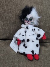 Disney Store Mini Bean Bag Plush Cruella DeVil 8" New 101 Dalmatians