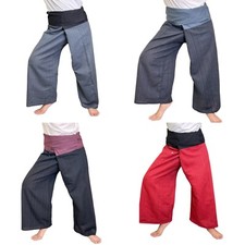 2 TONE Thai Fisherman Pants Yoga Trousers FREE Size Cotton Thai pants style
