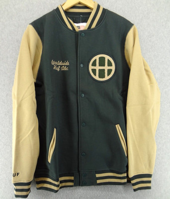 NWT HUF Worldwide DBC Letterman Varsity Style Jacket Embroidered Size M