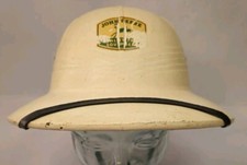 Vintage John Deere Running Deer Label Pith Helmet Safari Hat Tractor Collectable
