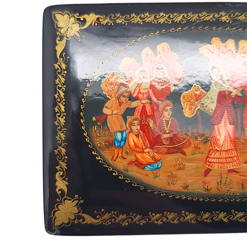 Vintage Palekh russische Lackdose - handbemalt Sowjetzeit Sammlerstück - Bild 3 von 19