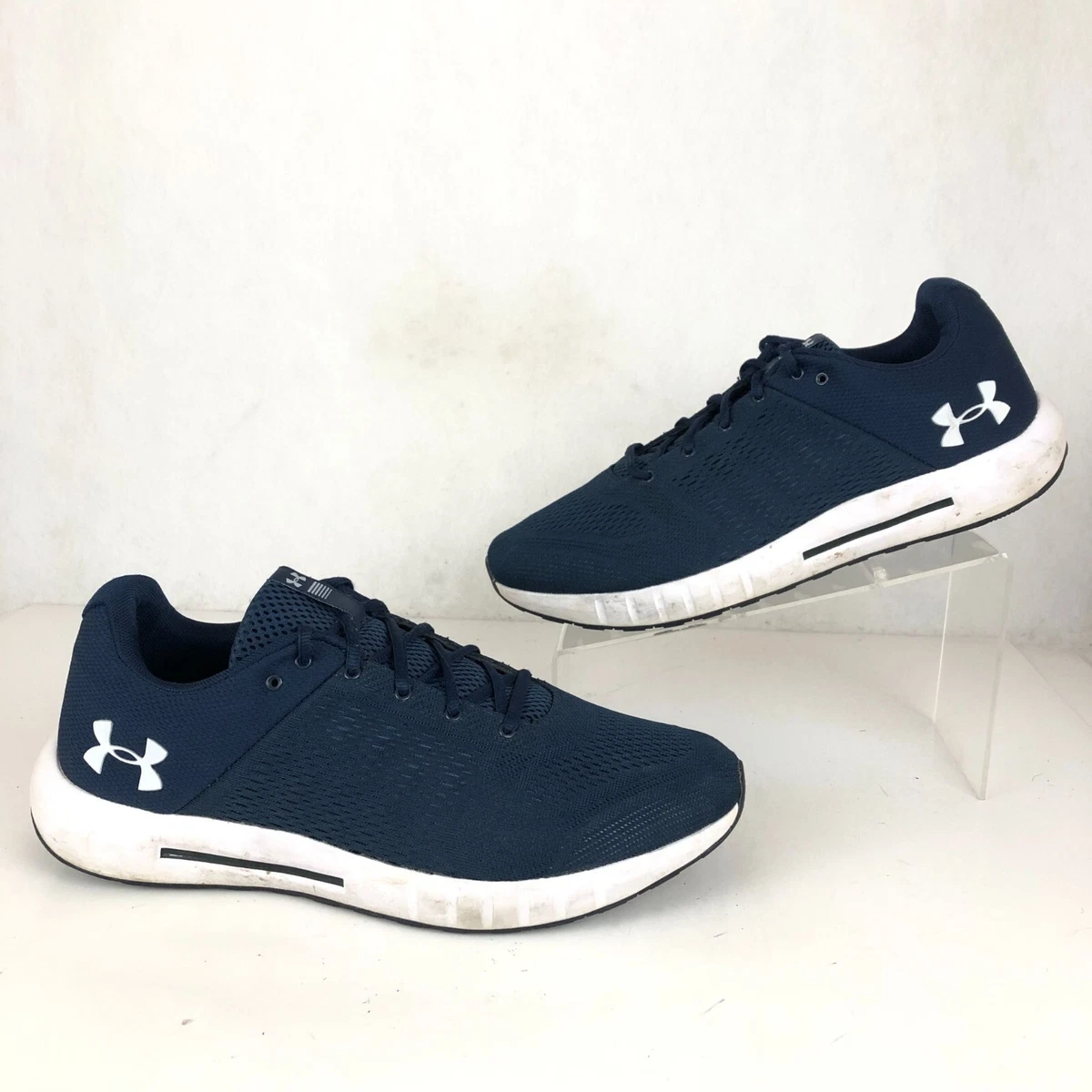 Under Armour Men&#039;s Size 11.5 Micro G Navy Blue Running Shoes Sneakers |