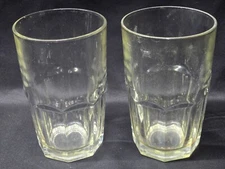 Pair Of 2 Crisa Boston Clear Cooler Tumbler Glasses 5.625" Paneled 12 Ounce