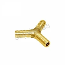 11/32" ID Hose Barb Y Shaped 3 Way Union Fitting Split Brass Water/Fuel/Air