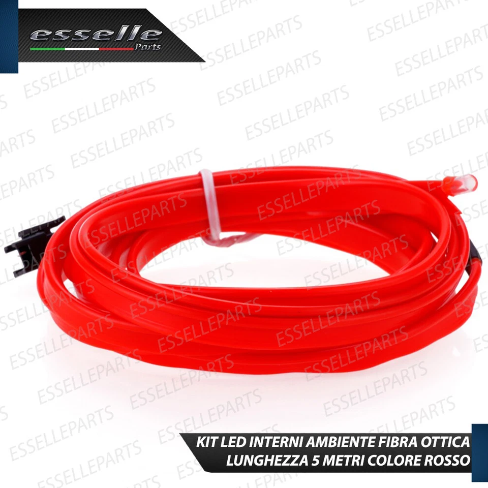 KIT LED INTERNI LUCE AMBIENTE FIBRA OTTICA ROSSO 5 METRI PER FIAT PUNTO EVO - Immagine 3 di 4