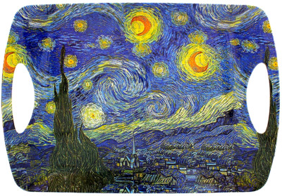 Abendessen Serviertablett blau van Gogh Sternennacht groß oder klein Tee Kaffee Tabletts