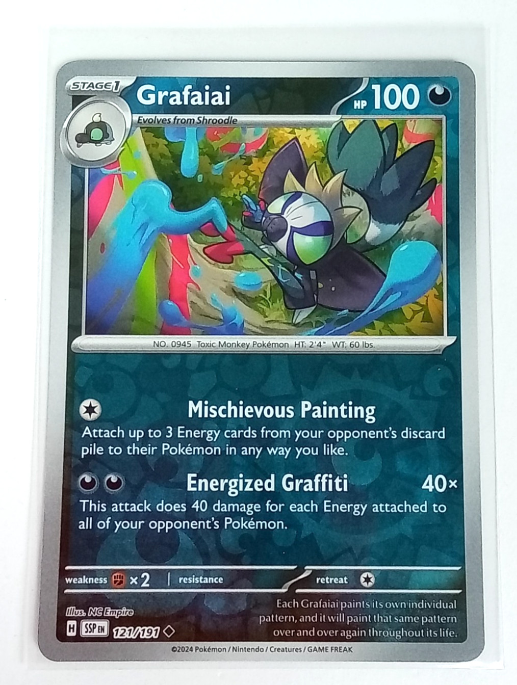 Grafaiai 121/191 Surging Sparks Reverse Pokémon Card 2024
