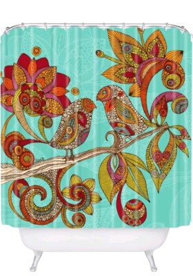 Valentina Hello Birds Shower Curtain - Deny Designs NIP 