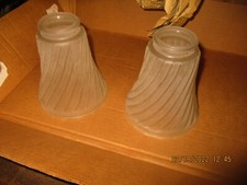  2 Swirl Design Frosted  Clear Glass Shades for Chandelier Ceiling Fan