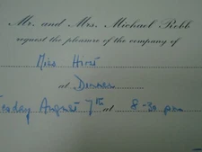 ROBB, MICHAEL A.M., C.M.G.  British Embassy  RIO Brazil  INVITE  1950s