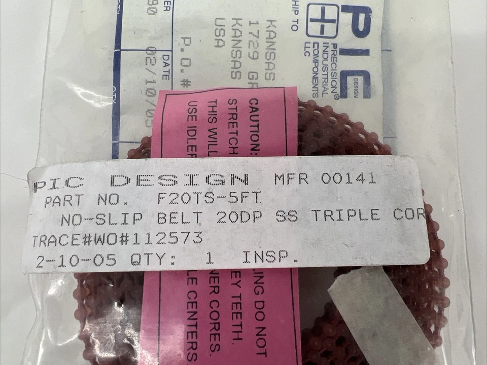 PIC DESIGN F20TS-5FT No-Slip Belt 20DP SS Triple - Image 3 of 4