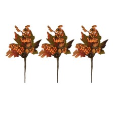 Simulation Flower Harvest Festival Decor Fall Maple Leaf Berry Picks Ornament