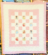 New Hand Made  Hand Quilted "Princess" Pattern Baby Girl's Patchwork Quilt
