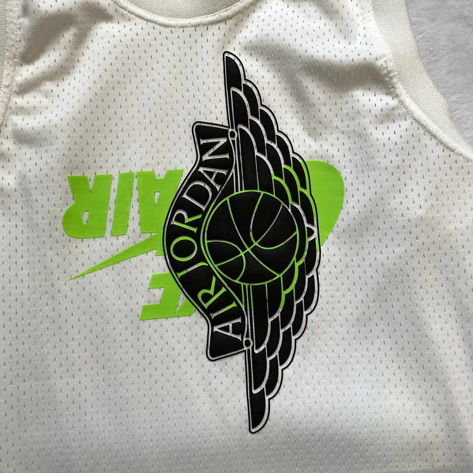 Nike Men's Air Jordan Wings Retro White Green Basketball Jersey Tank