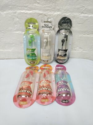 3 QFX Stereo Earphones, H-3, Brand New Colors Vary