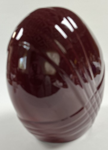 Vintage Haeger Pottery Burgundy Red Asymetrical Crisscross Pillow Vase - Picture 7 of 15