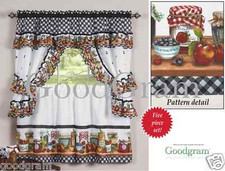 Mason Jars Cottage Style Kitchen Curtain Swag  Tiers Set - Assorted Sizes