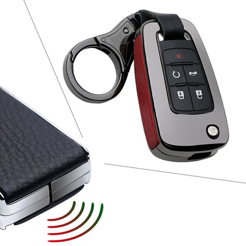 For GM Buick Chevy Zinc Alloy Car Flip Key Fob Case Cover Holder Chain - Picture 10 of 12