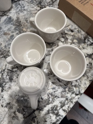 4 Vtg Homer Laughlin Restaurant Diner Ware Coffee Cups Mugs 3" 6oz. HLC USA