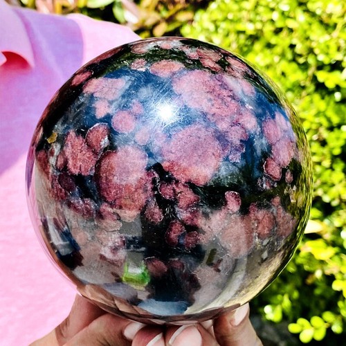 Sfera di cristallo granato naturale 6,5 libbre cristallo di quarzo sfera energetica Reiki guarigione - Foto 4 di 14