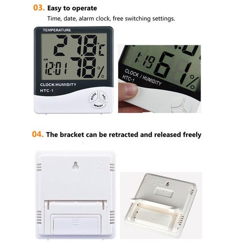 LCD Feuchtigkeitsmesser Thermometer / Hygrometer mit Außentemperatur & Innen DE - Bild 9 von 13