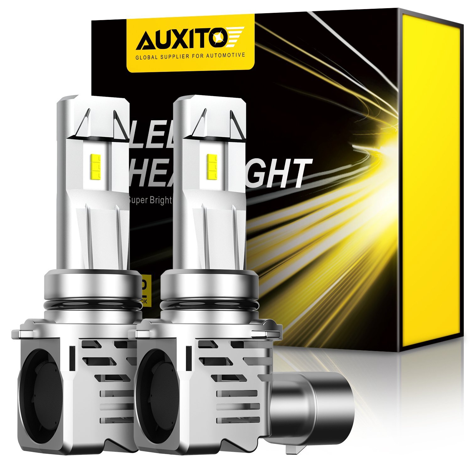 2X AUXITO 9006 HB4 LED Headlight Kit Fog Bulbs High Low Beam 6500K White M3 EOA