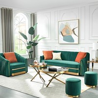 Designer Couch Polster Sitz Garnitur Sofa Garnituren Samt Italien Design 3+1+1