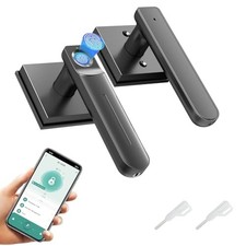 Fingerprint Door Lock Biometric Door Knob with App 3-in-1 Keyless Black
