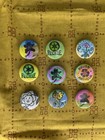 Lot Of 9 ♻️Handmade 🌼 1 Inch Recycle & Flower Pin Buttons Stamped Pinbacks — photo 6