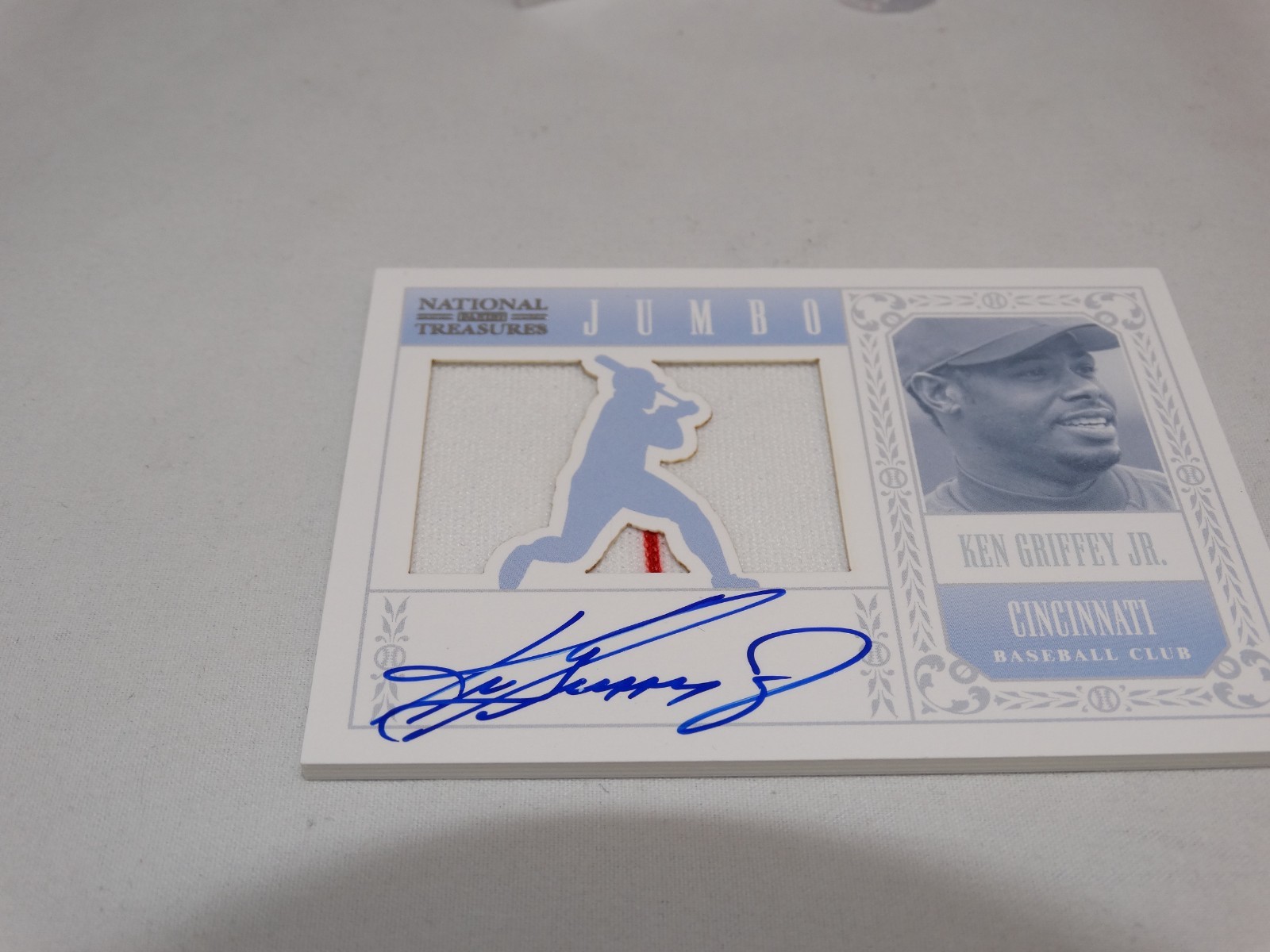 2012 Panini National Treasures Ken Griffey Jr Jumbo GU JSY ON CARD AUTO # 16/25 view 18