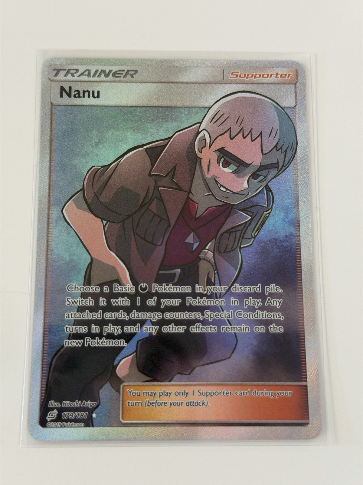 Nanu (Full Art) 179/181 Sun & Moon Team Up Pokemon Holo Foil Rare