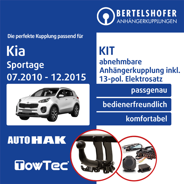 für Kia Sportage III Typ SL 07.2010-12.2015 AHK Abn +13Pol Sp. E-Satz TOP-image