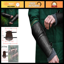 Medieval Gauntlet Wristband Vambrace Arm Cuff Armor Punk Gothic Faux Leather Bra