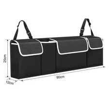 Car Trunk Organizer Back Seat Storage Bag Oxford Multi Pocket Holder Black