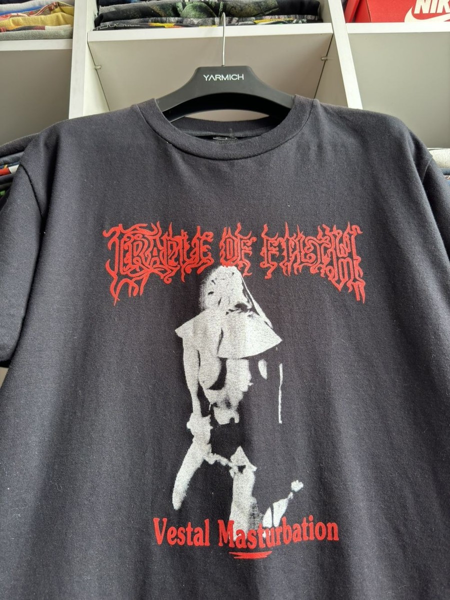2004 Cradle Of Filth Vestal Masturbation Band Black Unisex T shirt 2004 Cradle Of Filth Vestal Masturbation Band Black Unisex T shirt