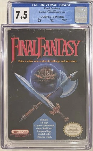 Final Fantasy CGC 7.5 🔥 CIB! NES Oval SoQ R, USA/CAN/MEX | Nintendo 1990