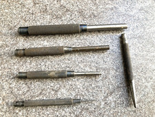 Vintage Moore & Wright Parallel Nail Punches X 4 Plus Pin Punch